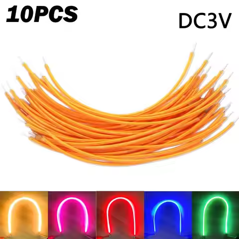 10PCS DIY 38mm 60mm LED Filament DC3V Soft LED Bead Incandescent Flexible Filament Edison Bulb Lamp 