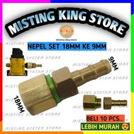 KONEKTOR KUNINGAN NEPEL POMPA DC 18MM SELANG AIR KOMPRESOR 8-9MM 5/16"