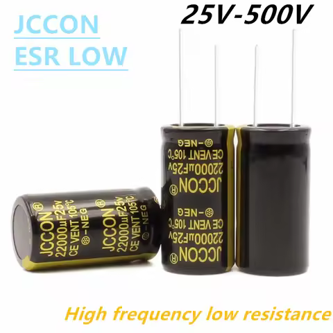2-10PC JCCON Aluminum Capacitor High Frequency Low ESR 25V 35V 50V 63V 100V 160V 200V 250V 450V 68uf