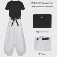 Anime Toji Fushiguro Cosplay Costume Wig Uniform Sorcerer Killer with Props Top Pants Suit Halloween
