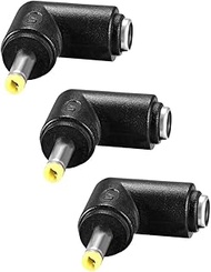 uxcell 3pcs DC Power Connector Adapter 90 Degree Angle 4.0mm x 1.7mm Male Plug to 5.5mm x 2.1mm Fema