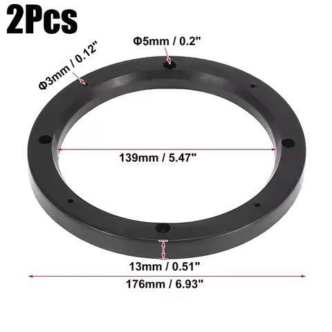 Durable 4/5/6.5 Inch Speaker Spacer Pad Plastic Universal Speaker Spacer Ring Black Audio Spacer Pad