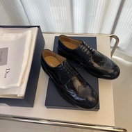 1: 1Dior Dior 2025 Counter New Style Dio Dior Men's Shoes Genuine Leather Lace-Up Business Formal Le