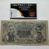 Uang Kuno 10 Gulden Seri Wayang DeJavasche Bank Hindia Belanda 1939