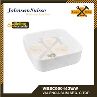 Johnson Suisse Basin Valencia Slim Square Ceramic Counter Top Basin Singki Bilik Mandi Bathroom Sink