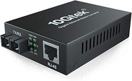 10Gtek 1.25G Gigabit SingleMode SC Fiber to Ethernet Media Converter, SMF Dual SC Fiber to Ethernet 