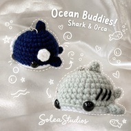 [Solea] Handmade Crochet Ocean Animal Keychain Handmade Orca & Shark Amigurumi Cute Gift