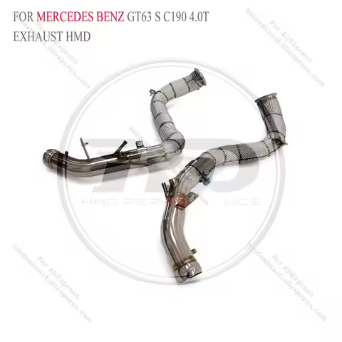 For Mercedes-AMG GT63 S C190 4.0L V8 downpipe With Heat Shield Exhaust System Performance Quality ce