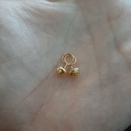 1⁄2 gram carved ball bean sprout earrings, genuine gold, 300 grade