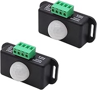 2pcs 12V-24V PIR Motion Sensor Switch – Infrared LED Light Controller for Strips, Adjustable Timer (