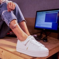 Keds TRIPLE UP 小心機厚底皮革綁帶小白鞋 9193W132811