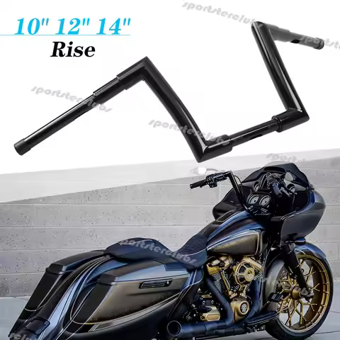 10" 12" 14” Rise APE Hanger Handlebar 1-1/2" DNA Monster Fat Bars For Harley Road King Dyna Street B