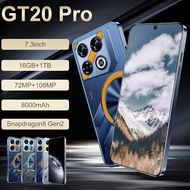 Hot Sale GT20 Pro Smartphone 5G Cellphone 16GB+1TB 7.3inch 8000mAh Face Recognition Android Phone