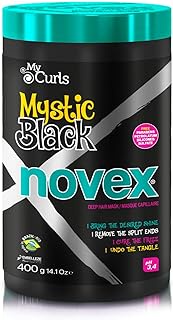 Novex Mystic Black Deep Conditioning Mask - Baobab Oil Protects, Adds Moisture, Controls Frizz, Enhances Shine - Rich in Vitamin A, C, D and E - Omega 3, 6 and 9 (400g/14.1 OZ