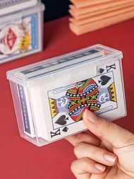 1個/2個透明塑料撲克牌收納盒,卡片盒,名片組織者,適用於桌上遊戲和家居抽屜收納盒