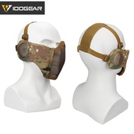 High Quality IDOGEAR Airsoft Mask Mesh Half Face Mask With Ear Protection Paintball Gear 3601