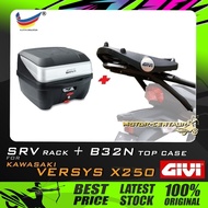 SET KOMBO KOTAK/BOX GIVI B32 B32N TOP CASE + KAWASAKI VERSYS X250 SRV SPECIAL RACK