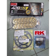 RK-M 428 SPROCKET SET WITH RANTAI KLO(GOLD) untuk MOTOR YAMAHA Y15 & Y16