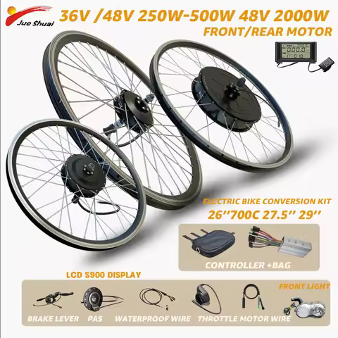 Electric Bicycle Conversion Kit 36V 250W 350W 500W 48V 2000W Front/Rear Brushless Hub Motor Wheel Fo