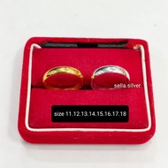 Ring Unisex 925 Silver Gold Plated Wedding Ring