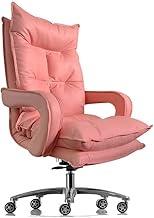Chair Leather Boss Chair Office Chair, Business Swivel Chair Lift Executive Chair, Ergonomic Computer Home Reclining Lounge Chair Gaming chair (Color : Pink)