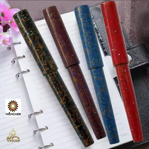 Wancher ebony raw lacquer craftsman rhinoceros paint pen Jowo NIB wooden box