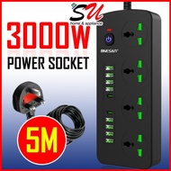 6 Power Socket Extension Electric Socket Extension Wire USB Ports Connection Wire Adapter Socket Ext