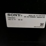 SONY KD-43X7000F電視，原裝遙控器