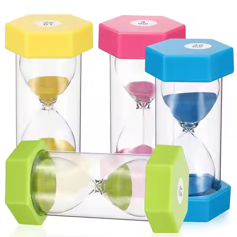 4Pcs Educational Sand Timers Set Vibrant Glass Hourglasses 3Min 10Min 15Min 30Min Kids Timer for Sch