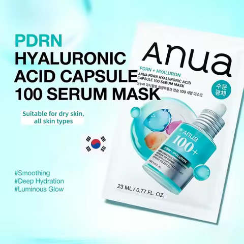 Korean PDRN Hyaluronic Acid Capsule 100 Serum Mask,Daily Deep Moisturizing Serum Hyaluronic Acid Glo