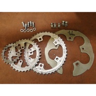Shimano FC-C400 ChainRing Set 3x w/ nut, bolts & washer, and Tuff guard 110BCD 20t,32t,42t rings
