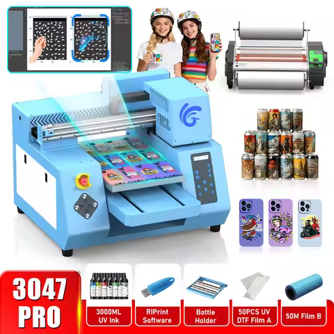 For Epson XP600 UV DTF Printer A3 UV Flatbed Printer With CCD Vision UV DTF Sticker Printing Machin 