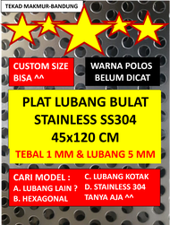 Plat Ram Grill Stainless SS304 45x120 - Lobang 5 mm - Plat Pintu Pagar