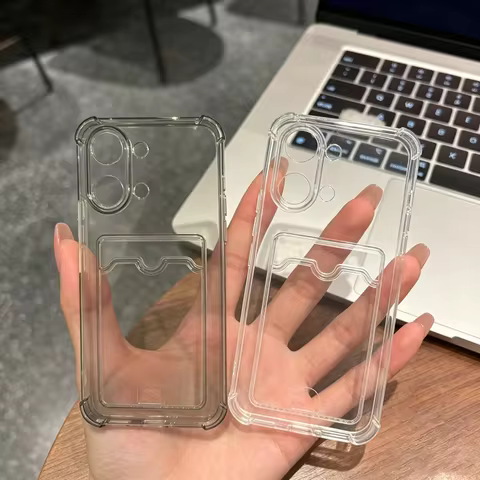 Transparent ID ATM Card Slot Phone Case For Xiaomi Poco F9 F8 F7 Ultra X7 X8 Pro Max Shockproof Wall