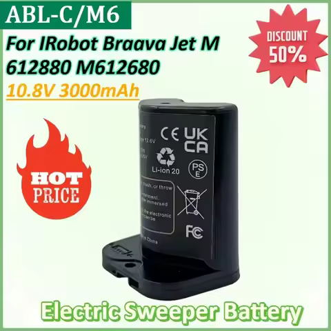 For iRobot Braava Jet M6 10.8V 3000mAh Rechargeable Li-ion Battery Pack Ultimate Robot Mop model ABL