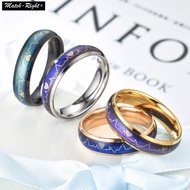 Megical Color Change Rings Stainless Steel Mood FeelingTracker Ring for Women Men Novelty Elegant He