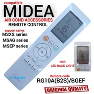 RG10A(B2S)/BGEF Midea Air Cond Remote Control For MSXS series MSAG series MSEP series MSXS-10CRDN8 M