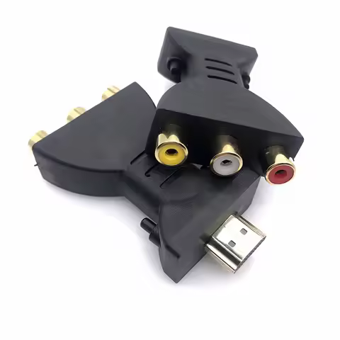 1PCS HDMI TO AV Gold-plated HDMI-compatible Male To 3 RGB RCA Video Audio Adapter AV Component Conve