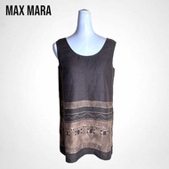 Max Mara เสื้อแขนกุดผ้าลินินสีน้ำตาล