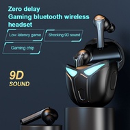 Gaming Style TWS Gaming Bluetooth Headset Low-Late Noise Cancelling Touch Sports Headset Bluetooth 5.3 In-Ear Binaural with Microphone Wireless Head