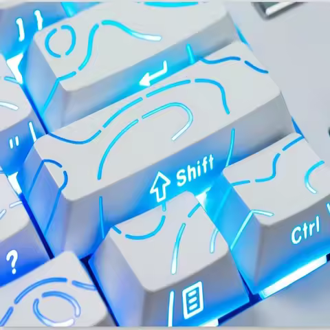 Contour 4.0 Side Engraved Keycap PBT Translucent 97 Key Gaming Mechanical Keyboard Key Cap White For