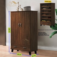 MYHOUSE Furniture 2 Door Shoe Cabinet Modern Storage with Drawer 6 Layer Rak Kasut Bertutup Wooden S