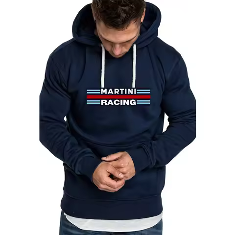 Men's Hoodie Martini Racing Print Unisex Hooded Fleece Sweatshirt Pullover Outwear Casual High Quali