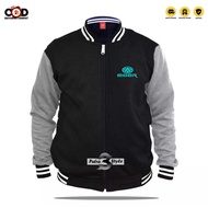 Distro Style Varsity Jacket Distro 1205 LamaText Sky Blue Sweater Hoodie Distro Jacket for Women and