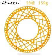 Litepro Single Disc Chinringพับจักรยาน53/56/58T SpiderเฟืองถนนBMXจักรยานBCD 130MM Cranksetอะลูมินัมอ