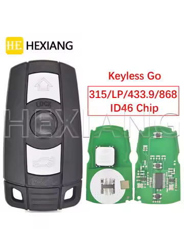 BMW Key X5 X6 Z4 E70 HE ID46 Chip 315/868MHz Keyless Go Car Remote Key CAS3 System KR55WK49124/127/1