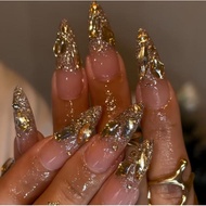 Pointed False Nails with Glue Diamonds Luxury Bridal Shiny and Exquisite Fake Nails Press on Nails