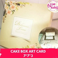 Cake Box Art Card (3pcs) 7x7x3 Kotak Kek Bercorak | Kotak Kek Bunga | Kek Box Art | Kotak Kek by Azi