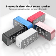 Bluetooth Speaker Wireless with FM Radio LED Mirror Alarm Clock Subwoofer Music Player Desktop Clock