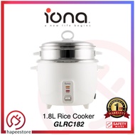 Iona 1.8L Stainless Steel rice Cooker with Steamer - GLRC182 (1 Year Warranty)